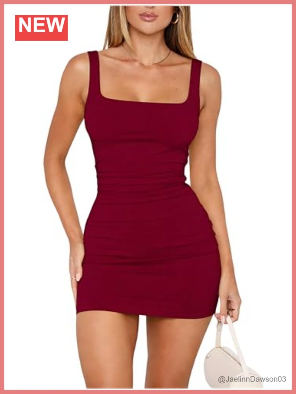 Womens Square Neck Sleeveless Ruched Bodycon Mini Tank Dress Summer Party